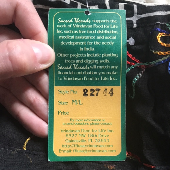 SACRED THREADS 2 tiered multi patterned tapestry skirt Size M/L Brand New - Picture 6 of 11